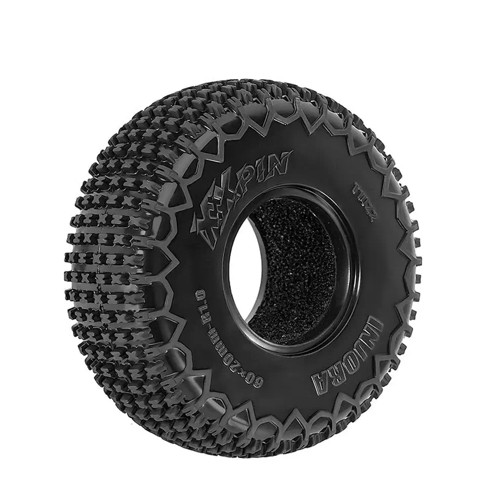 INJORA 60x20mm XHX pin tire with a dense square-pin tread pattern and open-cell foam insert